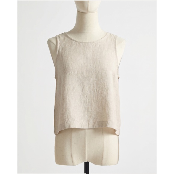 Quince Tops - 100% European Linen Cropped Tank